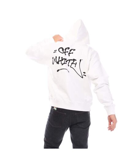 Sweat À Capuche Skate Homme Blanc Orange Off White
