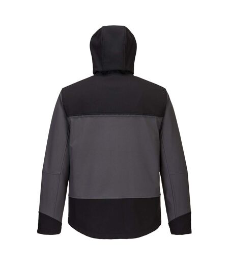 Portwest Mens KX3 Contrast Hooded Soft Shell Jacket (Black/Gray) - UTPW980