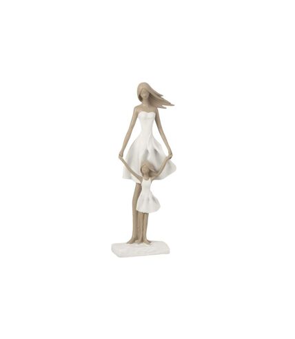 Statuette Déco Yes I Do 33cm Blanc & Taupe