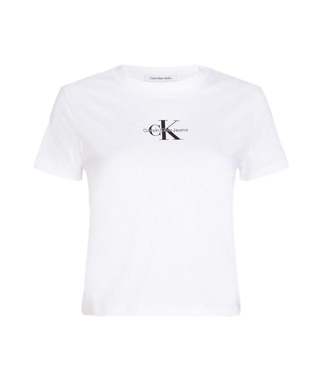 T-shirt blanc femme calvin klein jeans monologo baby - s-2