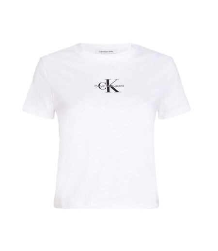 T-shirt blanc femme calvin klein jeans monologo baby - s