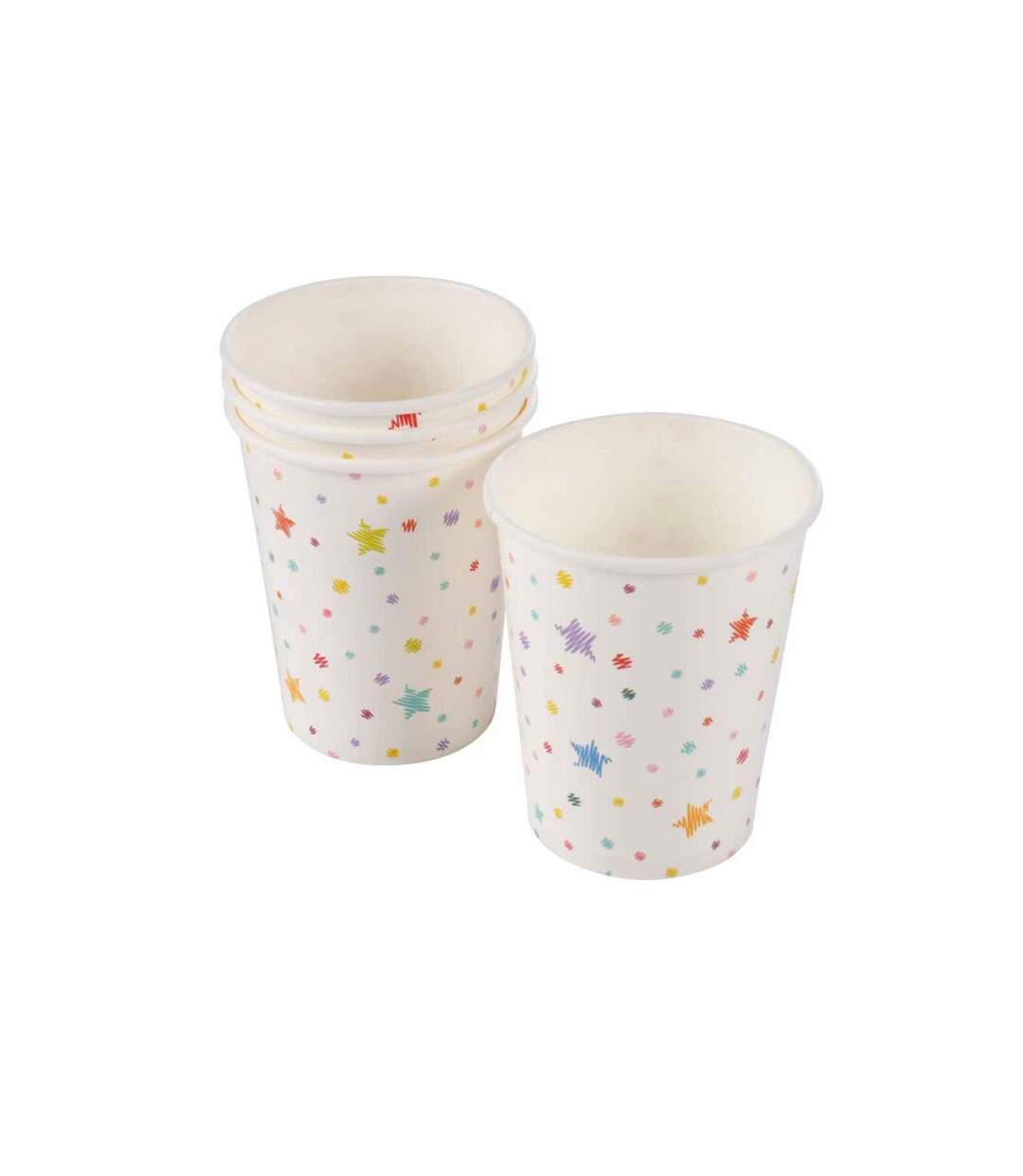 Lot de 6 Gobelets en Papier Anniversaire Coloré 25cl Blanc