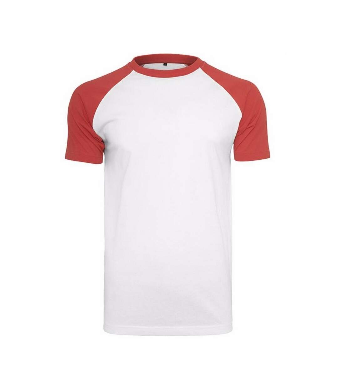 T-shirt Raglan Contrasté Pour Hommes Blanc Rouge Build Your Brand-2