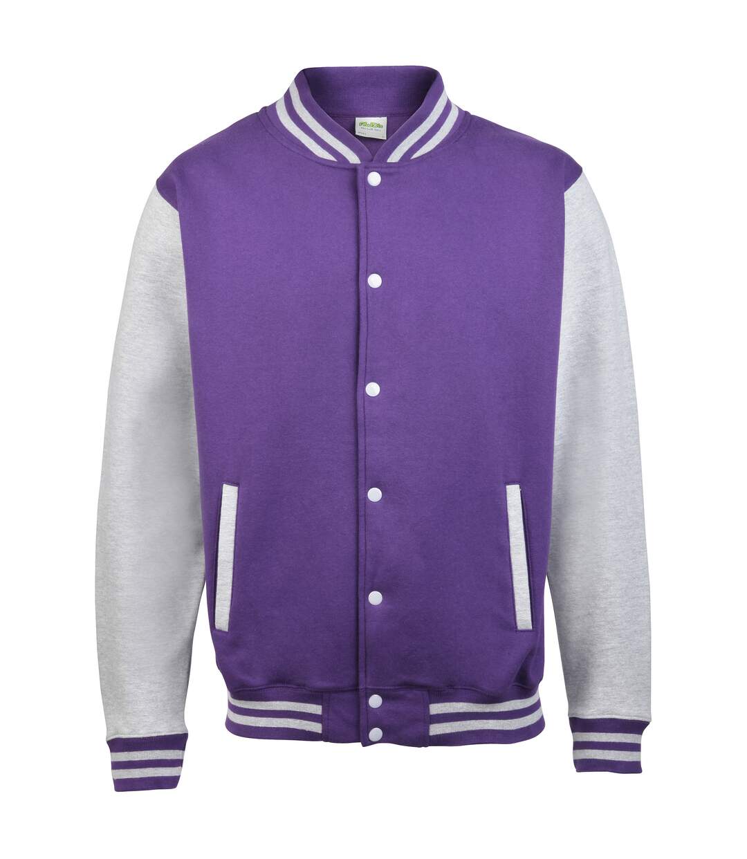 Awdis Unisex Varsity Jacket (Purple/ Heather Gray)