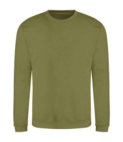 Unisex adult soft touch sweatshirt khaki green Awdis