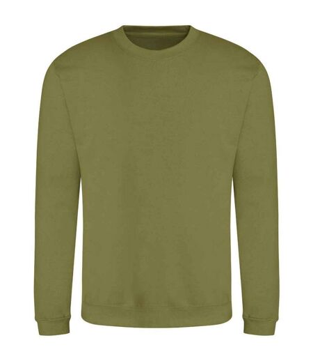 Unisex adult soft touch sweatshirt khaki green Awdis