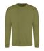 Unisex adult soft touch sweatshirt khaki green Awdis-1
