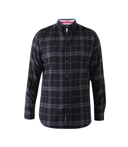 D555 Mens Harwich Checked Kingsize Button-Down Shirt (Black)