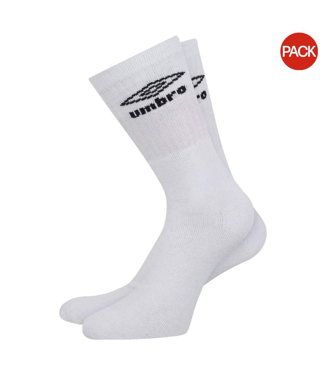 Pack of 3  Mens logo crew socks  white Umbro-1