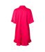 Womens/ladies Button Detail T-shirt Dress Hot Pink Print Ax-3