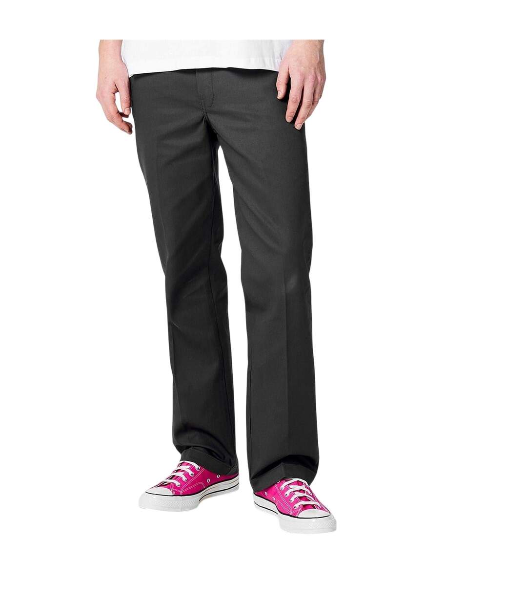 Mens Cotton Blend Slim Trousers Charcoal Dickies-3