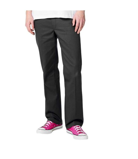 Mens Cotton Blend Slim Trousers Charcoal Dickies