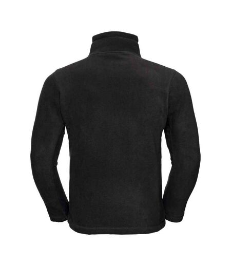 Russell Mens Zip Neck Outdoor Fleece Top (Black)