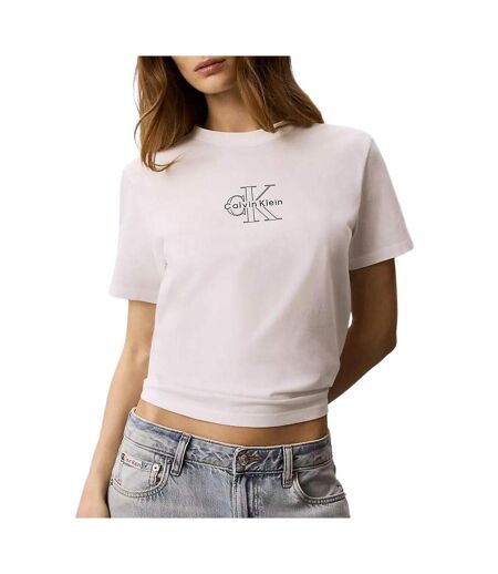 T-Shirt blanc/noir femme calvin klein jeans classic
