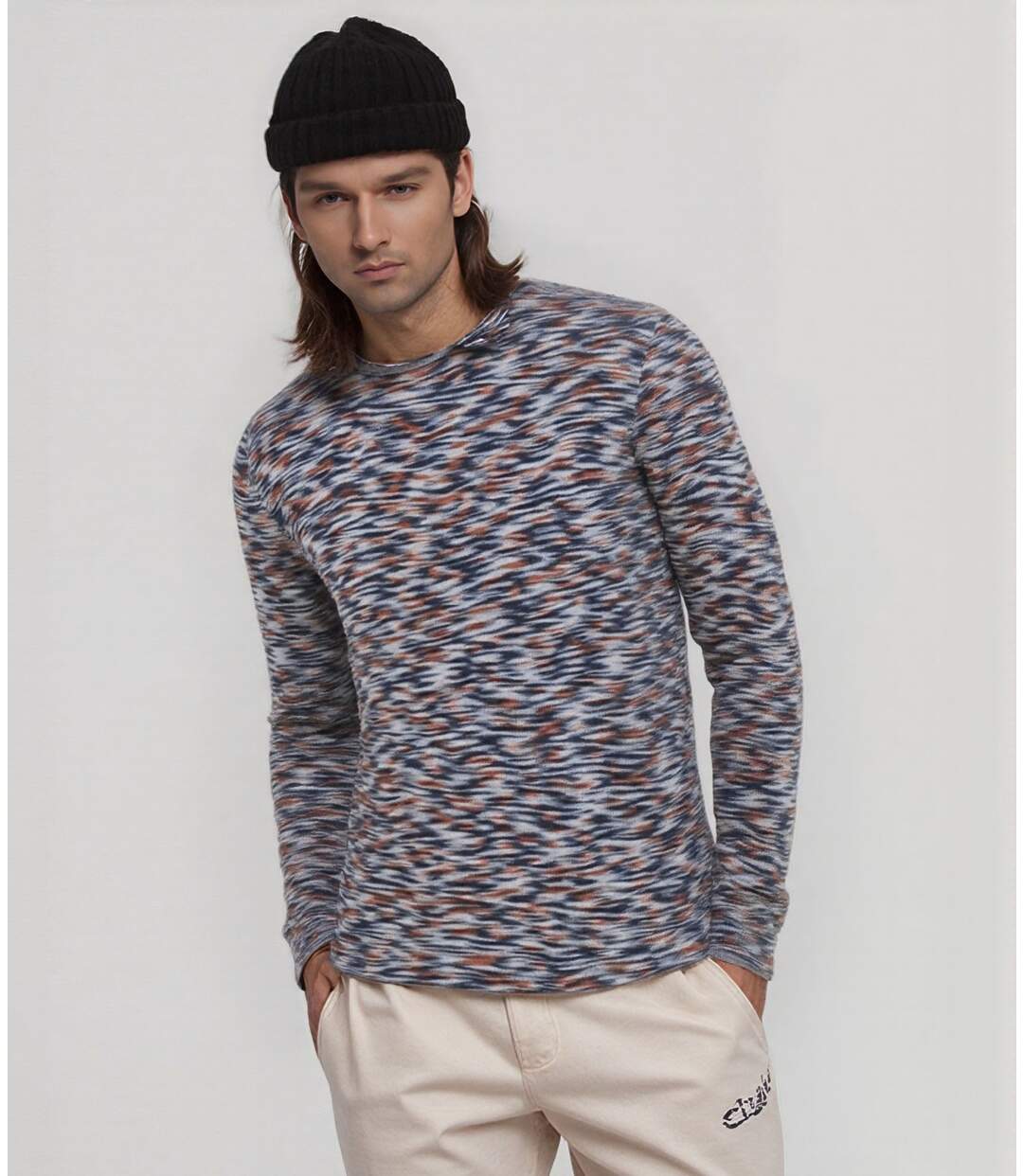 Pull Homme Rouge Col Rond -  Manches Longues en Maille Fine - Style Sportwear- Confort Optimal-3