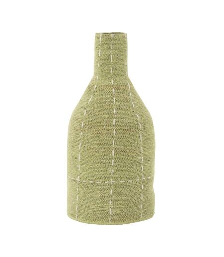 Vase Bouteille Design Pointillés Jonc de Mer 50cm Vert