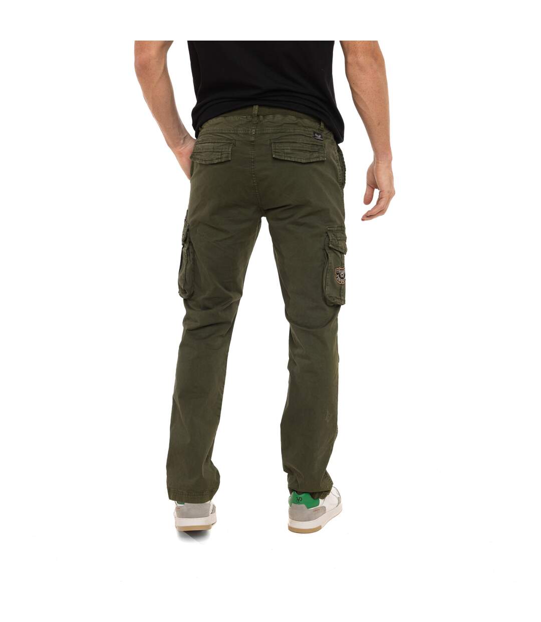 Pantalon droit homme type cargo en canvas avec patchs Fight Vondutch-2
