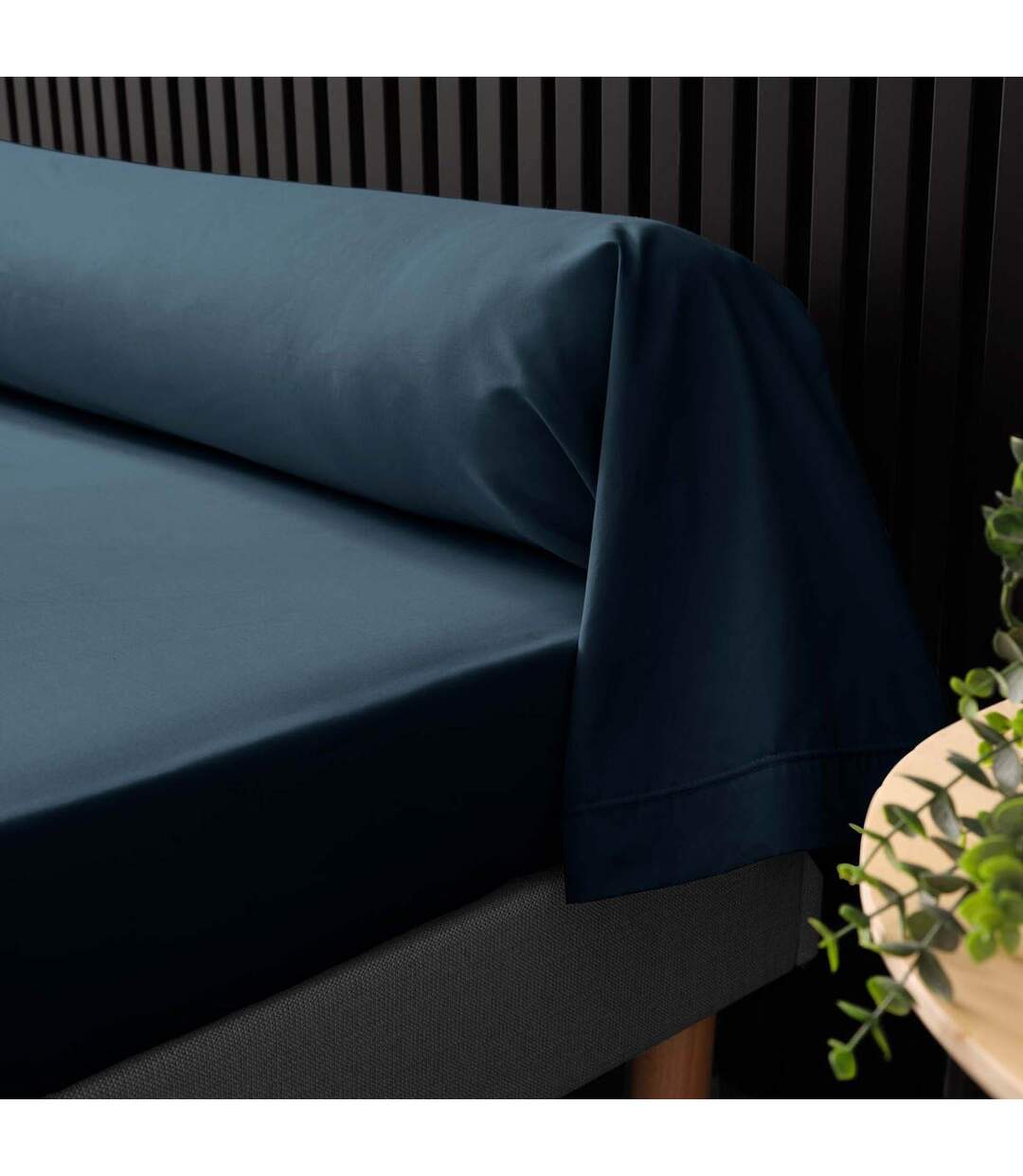 Taie de Traversin Percaline 85x185cm Bleu Nuit-2