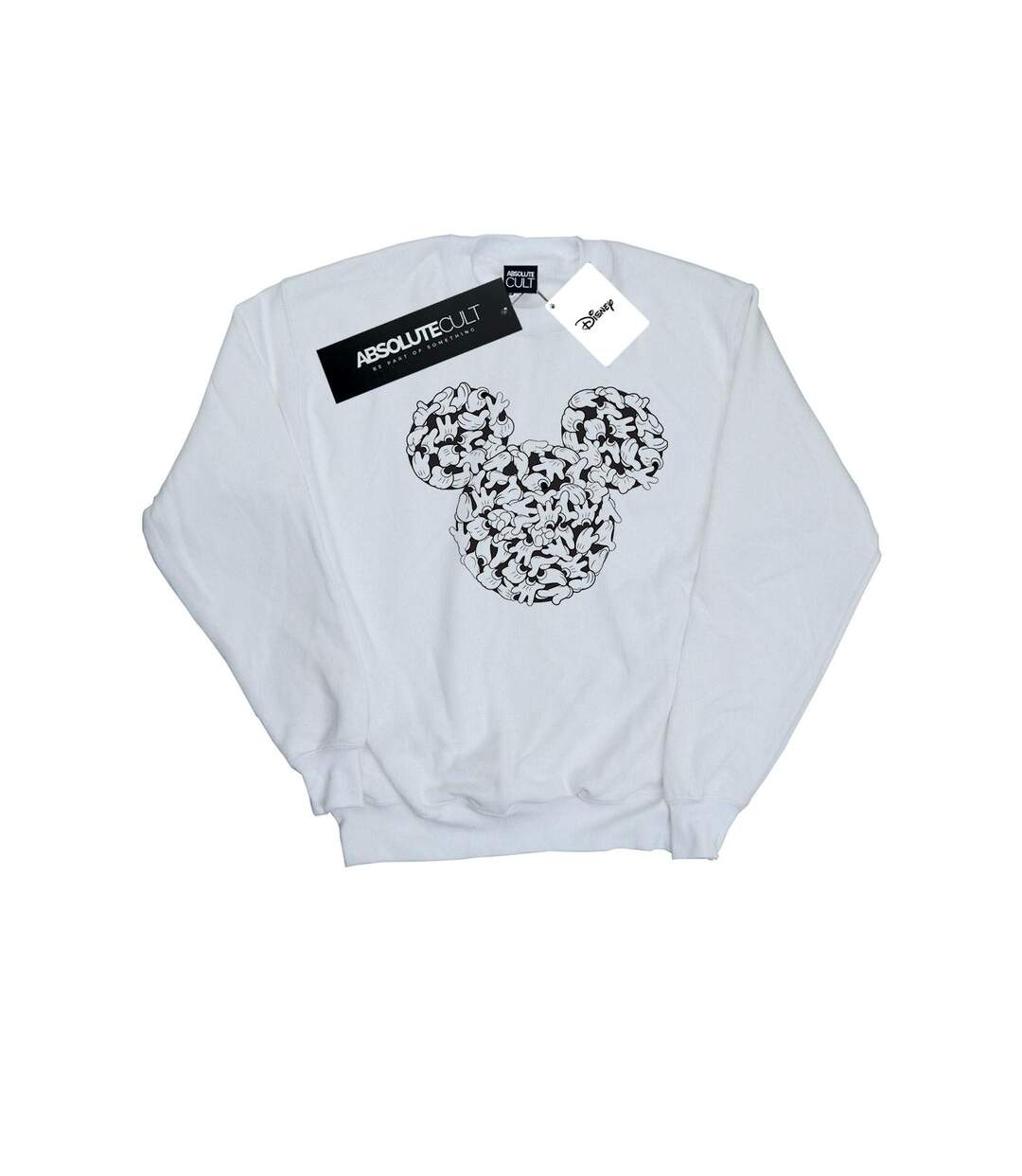 Disney Sweatshirt Womens/Ladies Mickey Mouse Head Of Hands (Blanc) - UTBI28022-1