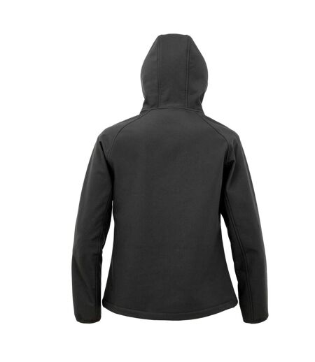Womens/ladies 3 Layer Printable Soft Shell Jacket Black Result Recycled