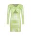 Womens/ladies Metallic Front Tie Bodycon Dress Green AmyLynn-2