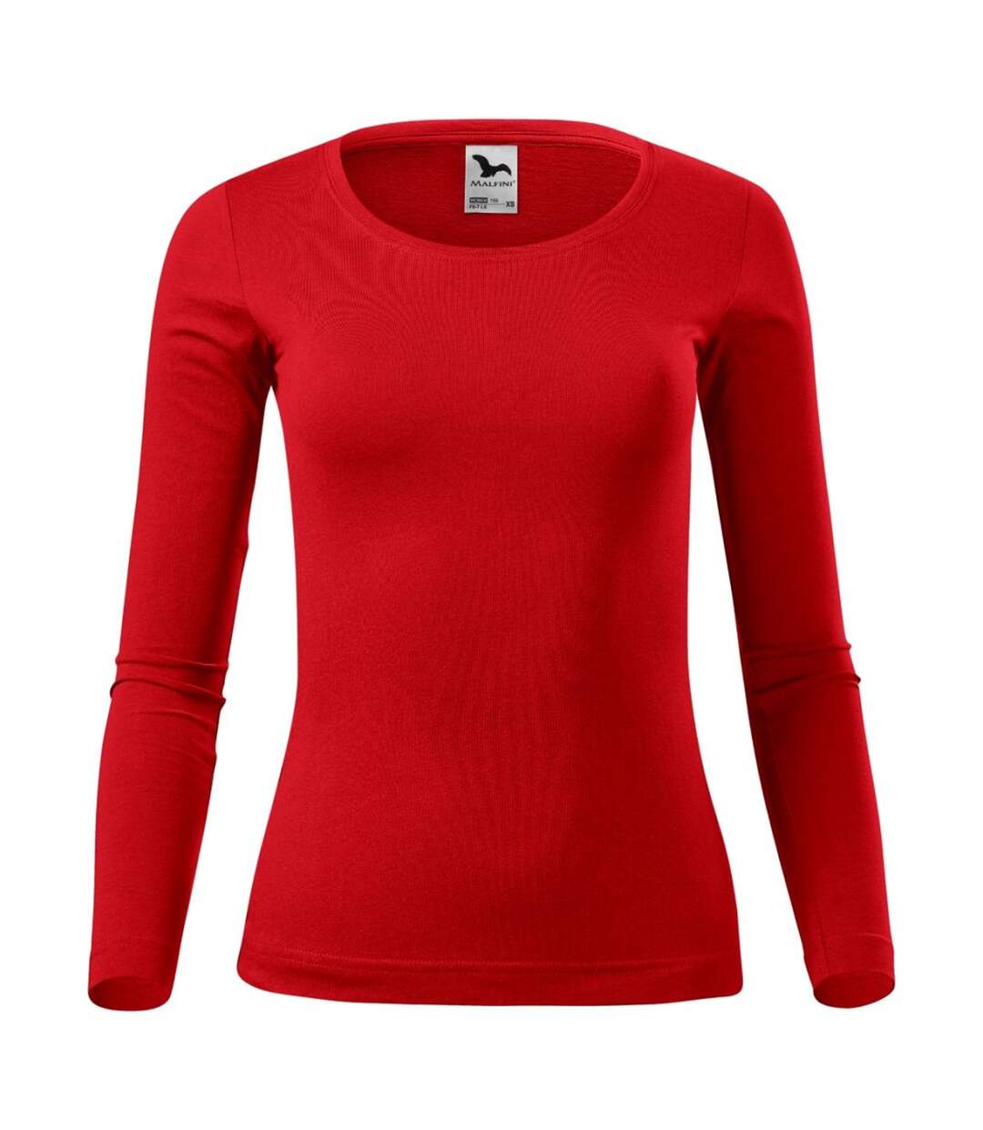 Womens/ladies Fitted Long-sleeved T-shirt Red Malfini-1