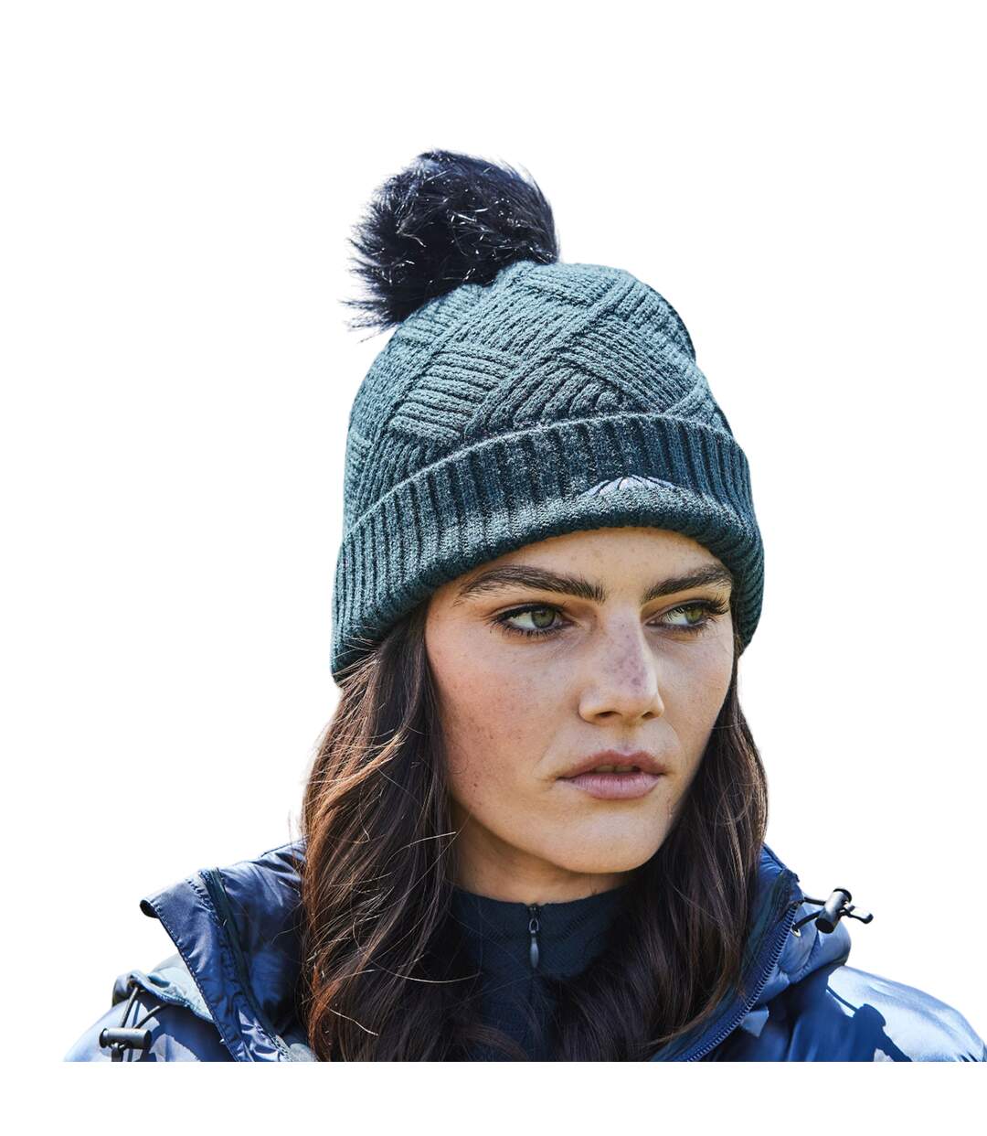 Rib Knit Beanie Pine Weatherbeeta-2