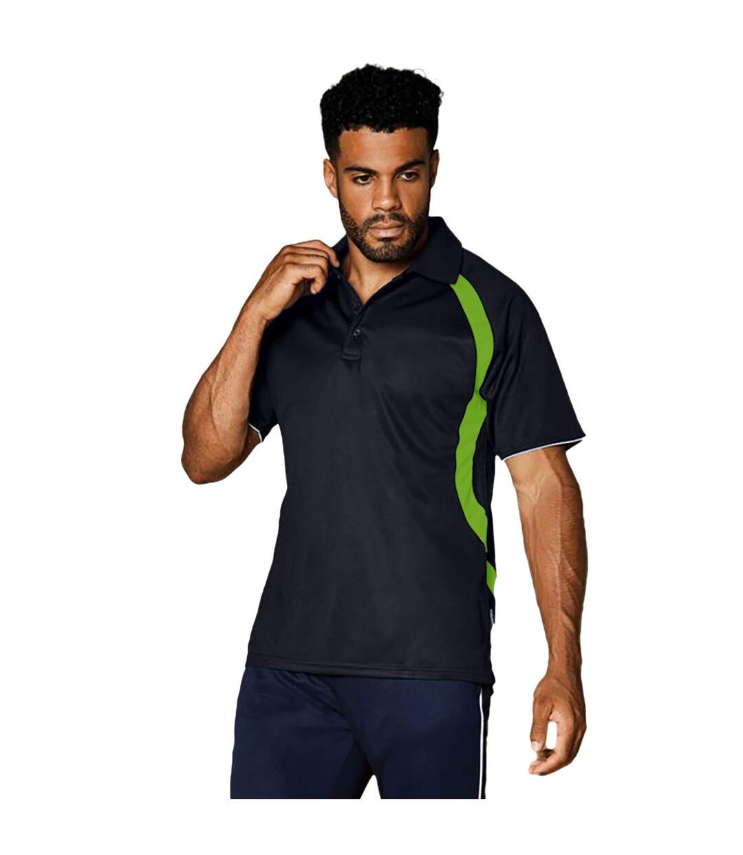 Polo Cooltexriviera Pour Homme Noir Vert Citron Fluorescent GAMEGEAR-3