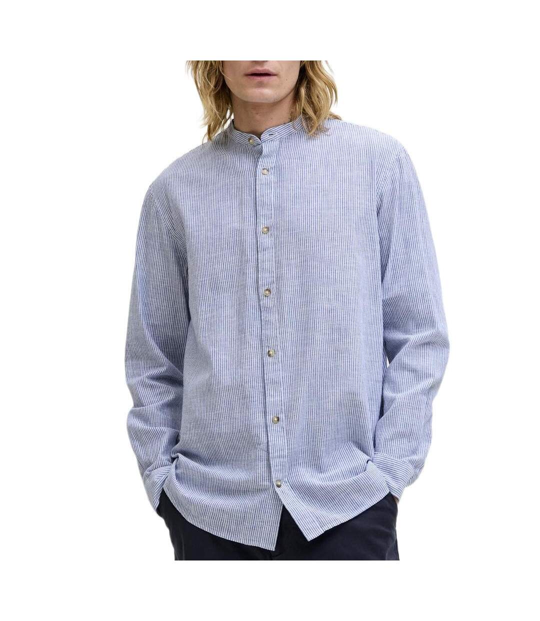 Chemise bleu/blanche homme jack & jones jjesummer-1