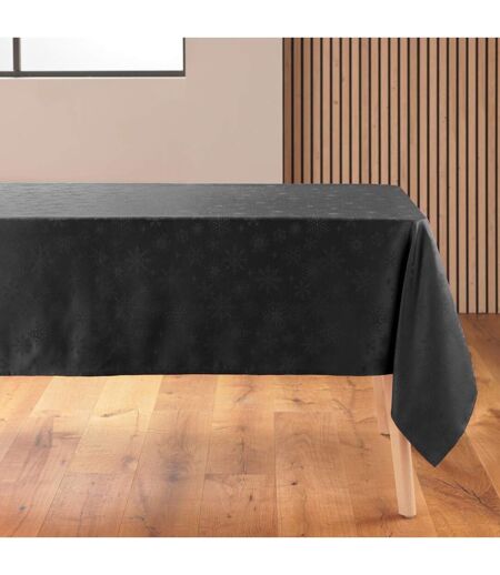 Nappe Jacquard Imprimé Flocons 140x240cm Anthracite