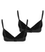 Pack Of 2  Womens/ladies Crossover Bralette  Onyx Skims-2