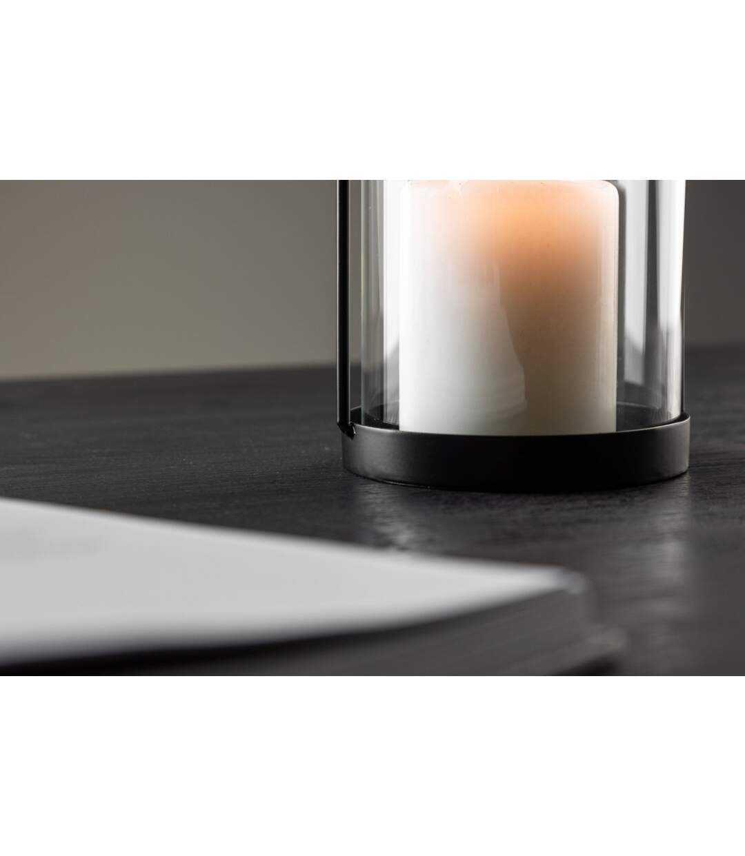 Lanterne Design en Verre Flora 25cm Noir-5