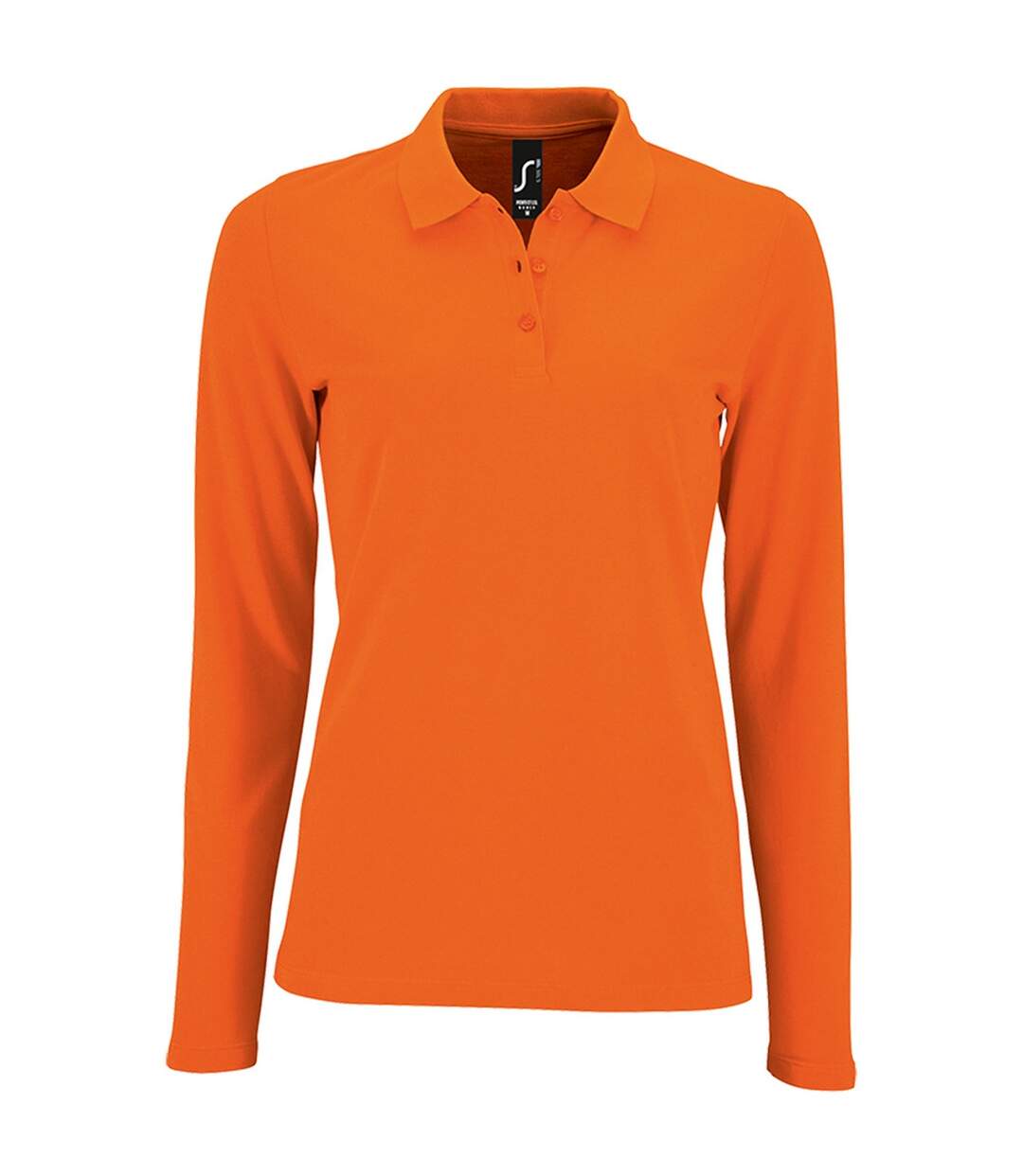 Polo manches longues perfect femme orange SOLS