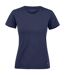 Womens/ladies Manzanita Round Neck Fitted T-shirt Dark Navy Cutter & Buck-1