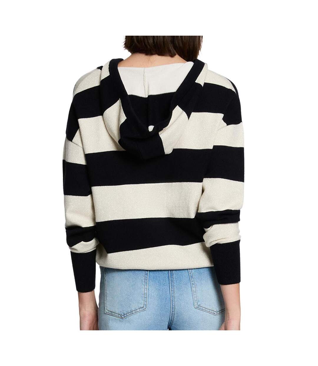 Pull blanc/noir femme morgan preppy-2