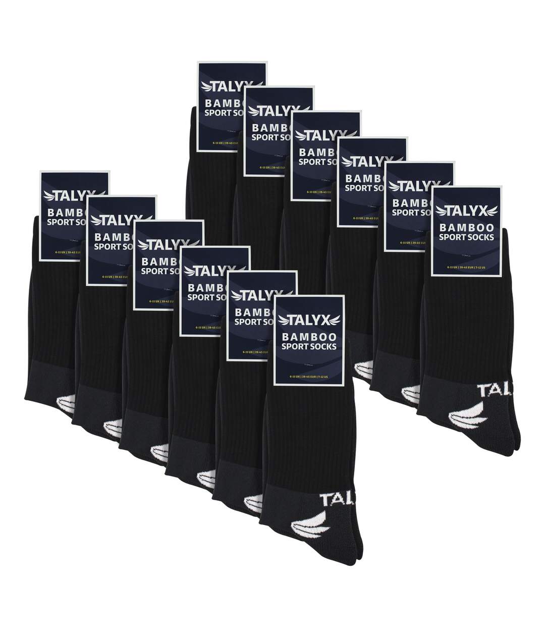 12 Pack Mens Bamboo Sports Socks | Reinforced Heel & Toe Breathable Socks-2