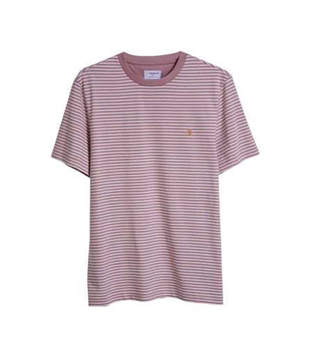 T-shirt Manches Courtes Motif/style À Rayures Homme Rose Foncé Farah