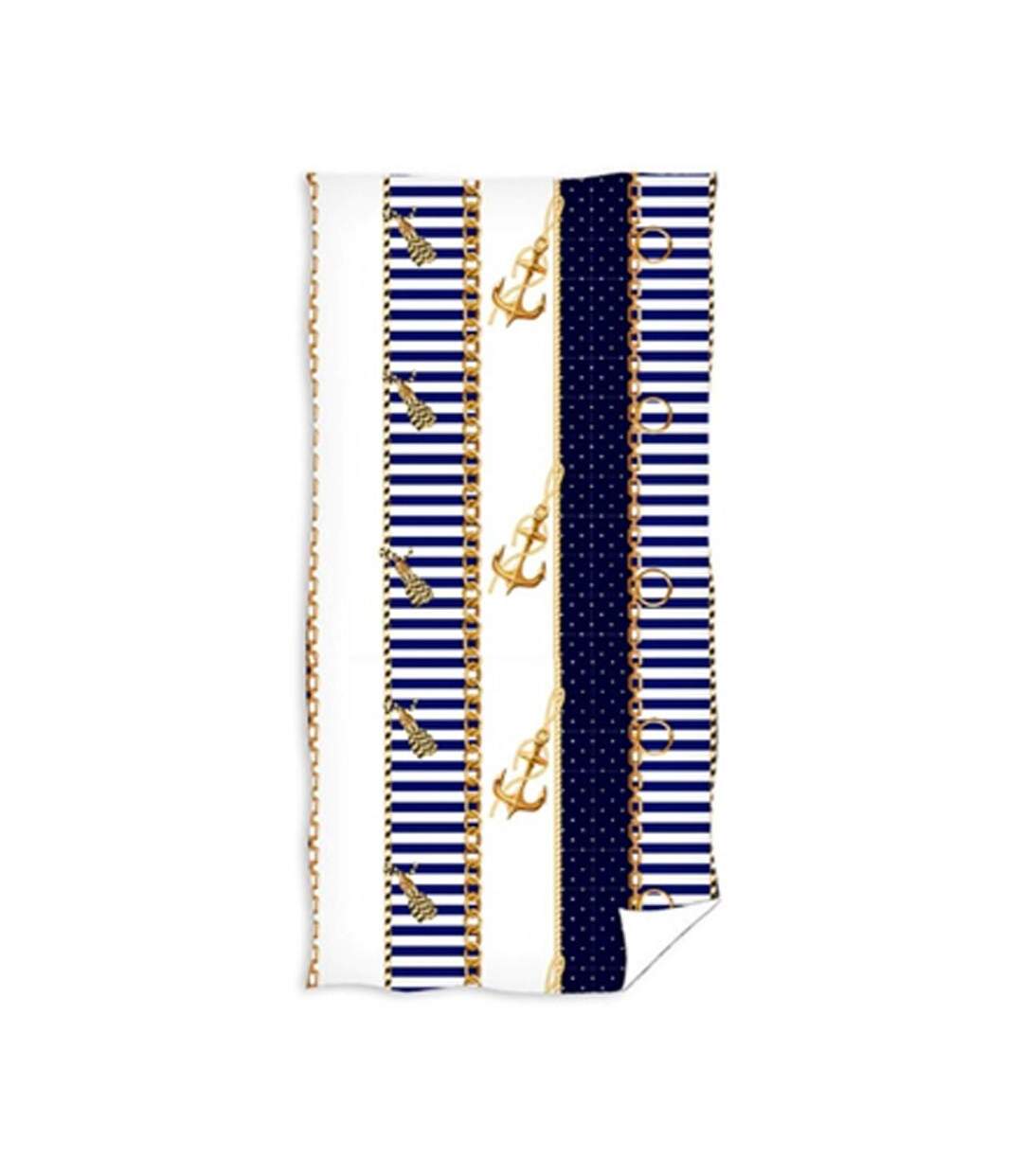 Serviette de bain bleu/blanc ancre 70x140 - taille unique-1