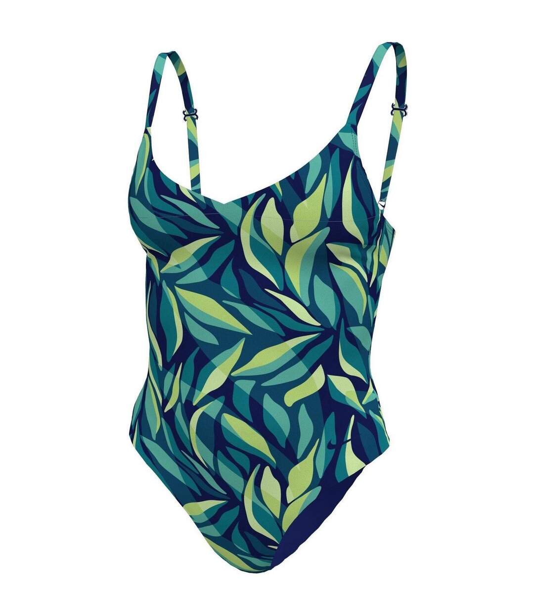 Maillot De Bain 1 Pièce Motif/style Imprimé Feuille Femme Bleu Nuit Nike-3