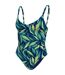 Maillot De Bain 1 Pièce Motif/style Imprimé Feuille Femme Bleu Nuit Nike-3