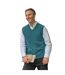 Mens V Neck Sleeveless Pullover Pull Sans Manches À Col En V Turquoise Pâle WoolOvers-1