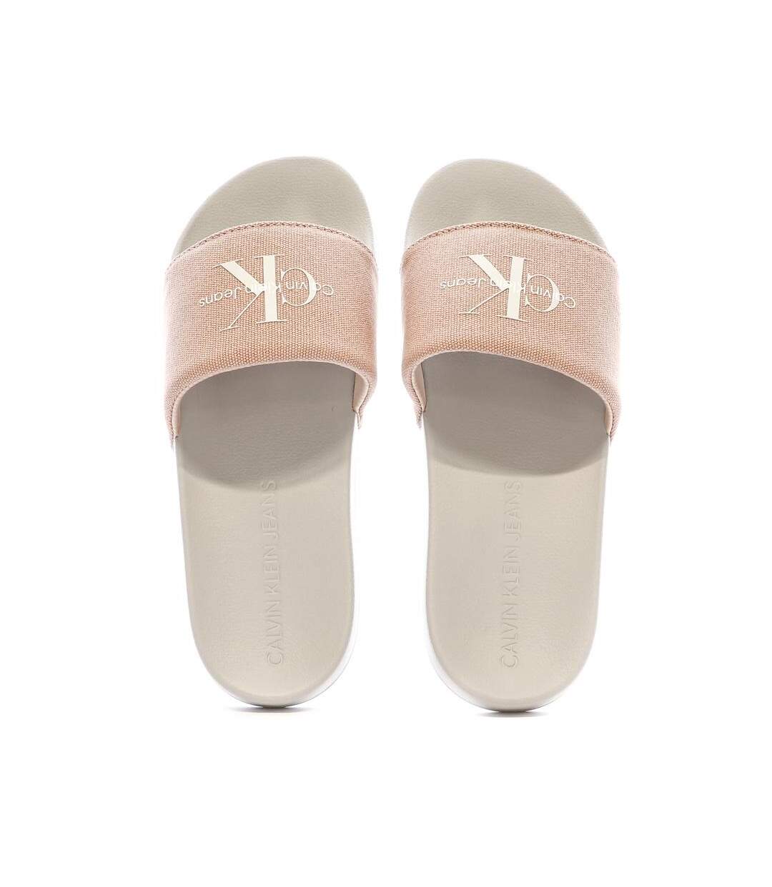 Claquettes grises/roses femme calvin klein jeans yw0yw01835 - 40-3