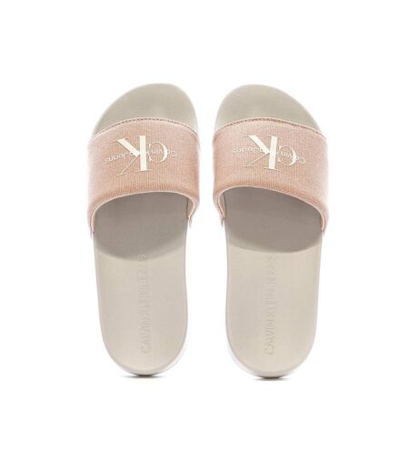Claquettes grises/roses femme calvin klein jeans yw0yw01835 - 40
