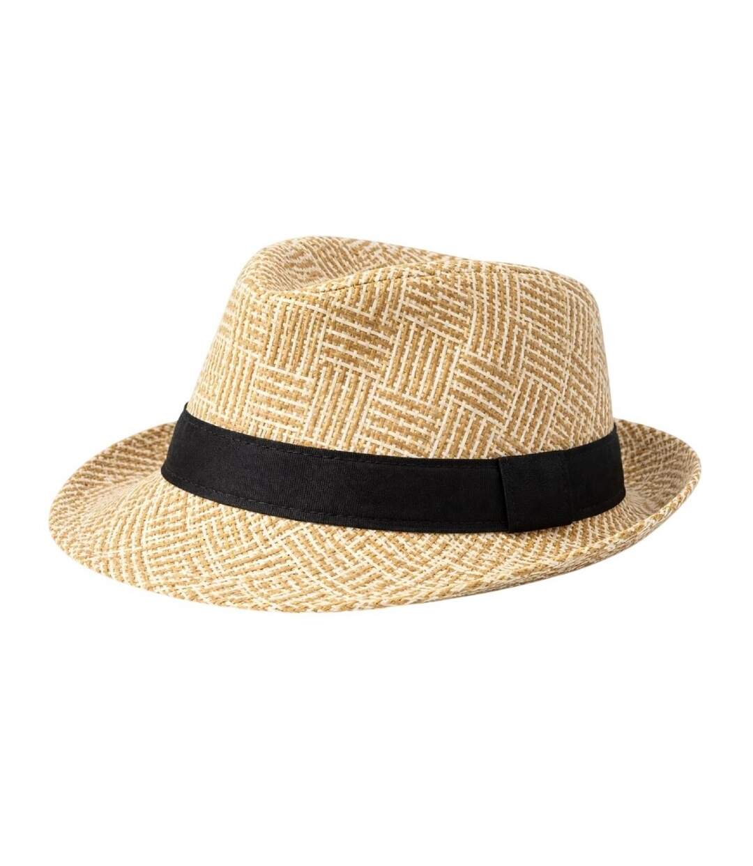 Fédora Motif/style Contrasté Naturel Noir Beechfield-1