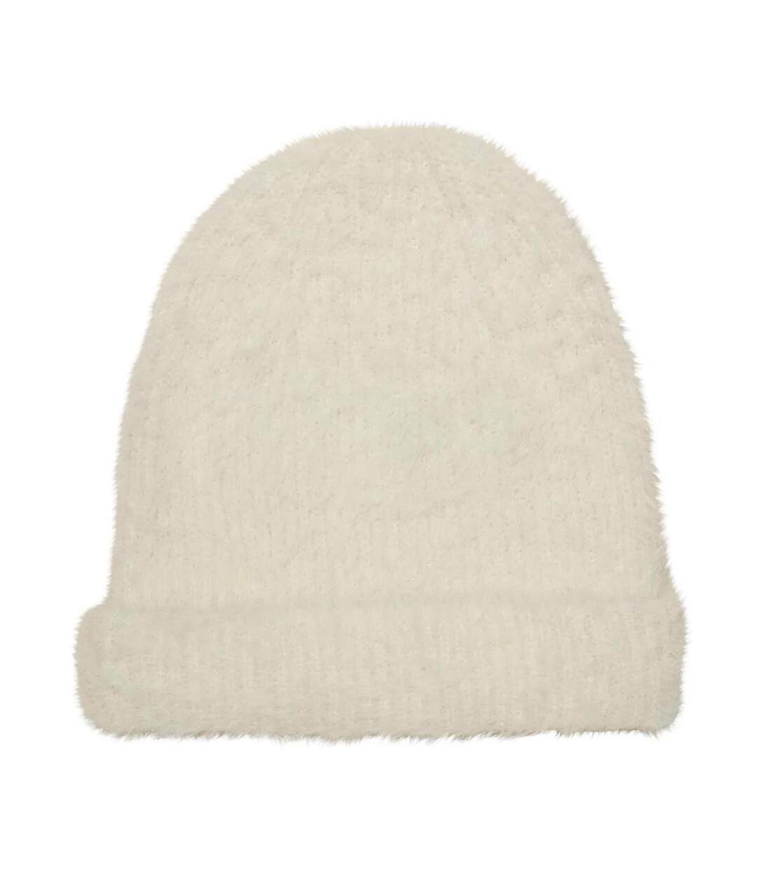 Bonnet ecru femme vero moda plume-1