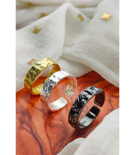 1 Pcs Adjustable Silver Hammered Bohemian Midi Foil Band Toe Ring