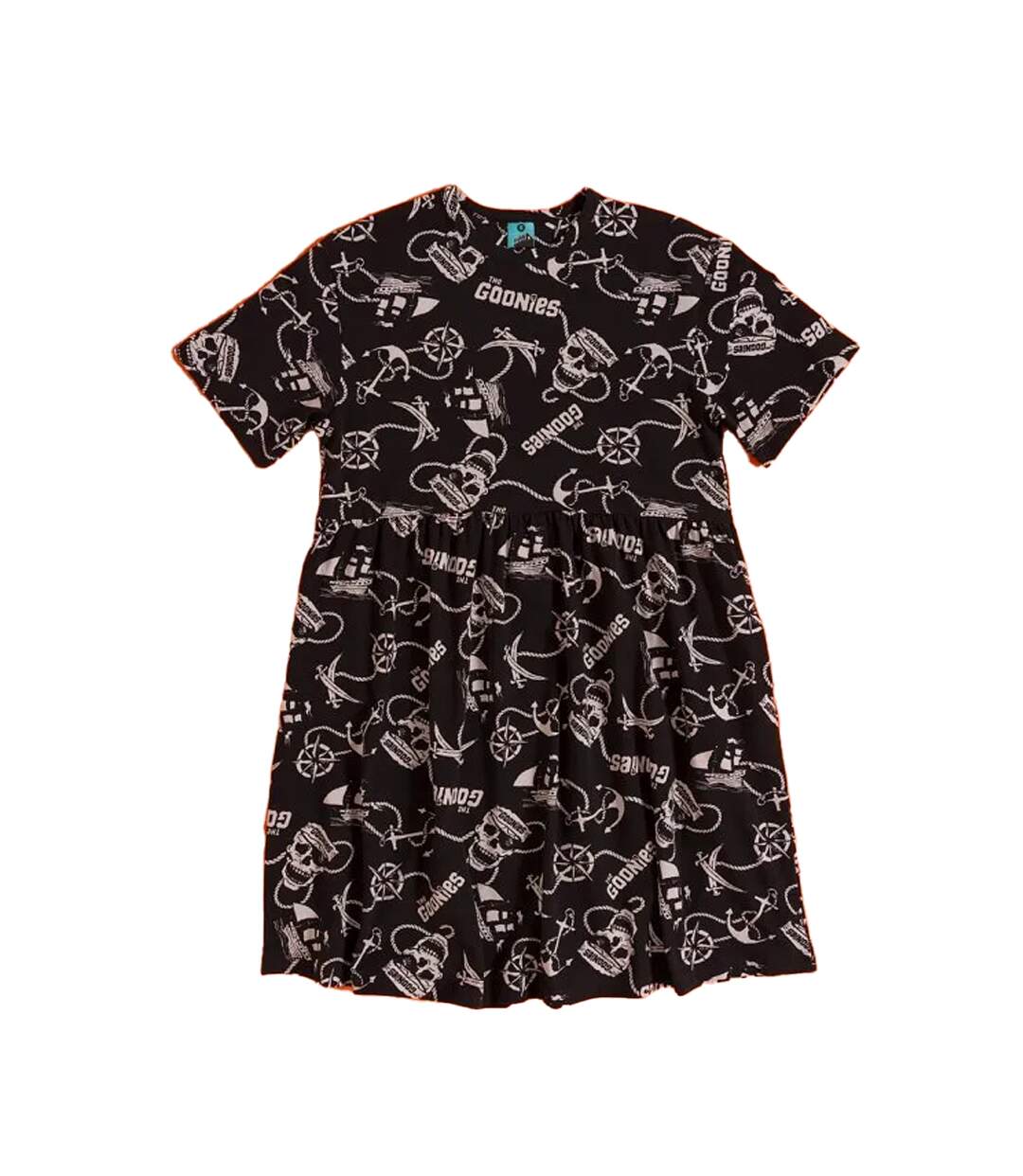 Womens/ladies Pirate Smock Dress Black The Goonies-2