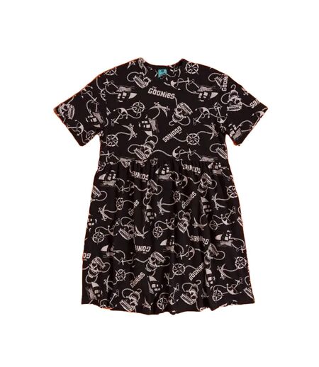 Womens/ladies Pirate Smock Dress Black The Goonies