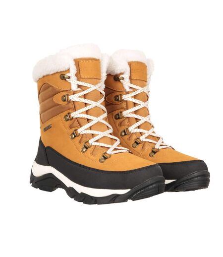 Womens/ladies innsbruck leather waterproof snow boots brown Mountain Warehouse