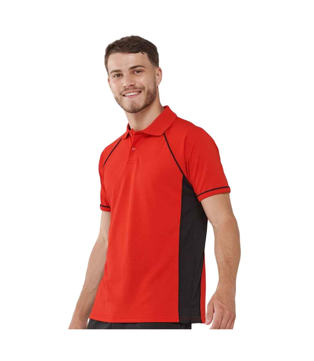 Polo homme rouge / noir Finden & Hales Finden & Hales